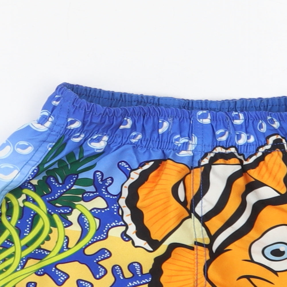 Close-up detail of Ocean Company boys’ multicoloured geometric polyester bermuda shorts, size 2, years regular drawstring