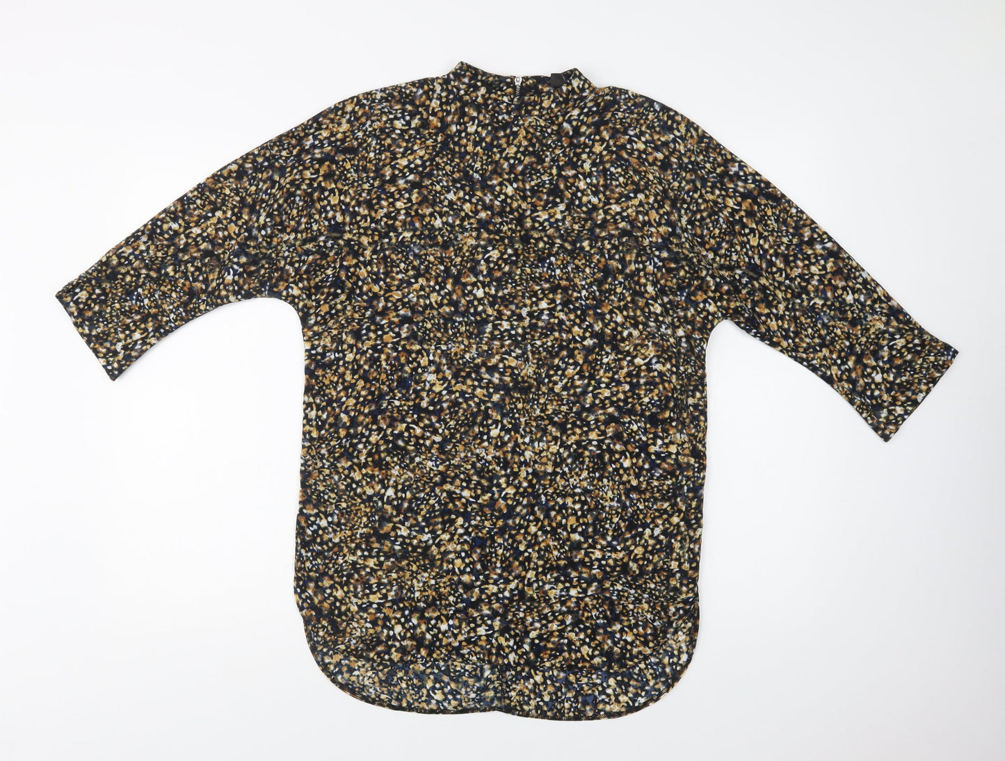 Primark Womens Multicoloured Geometric Polyester Tunic Blouse Size 6 Mock Neck