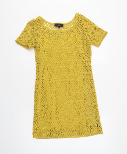 NEXT Womens Yellow  Polyester Shift  Size 6  Round Neck