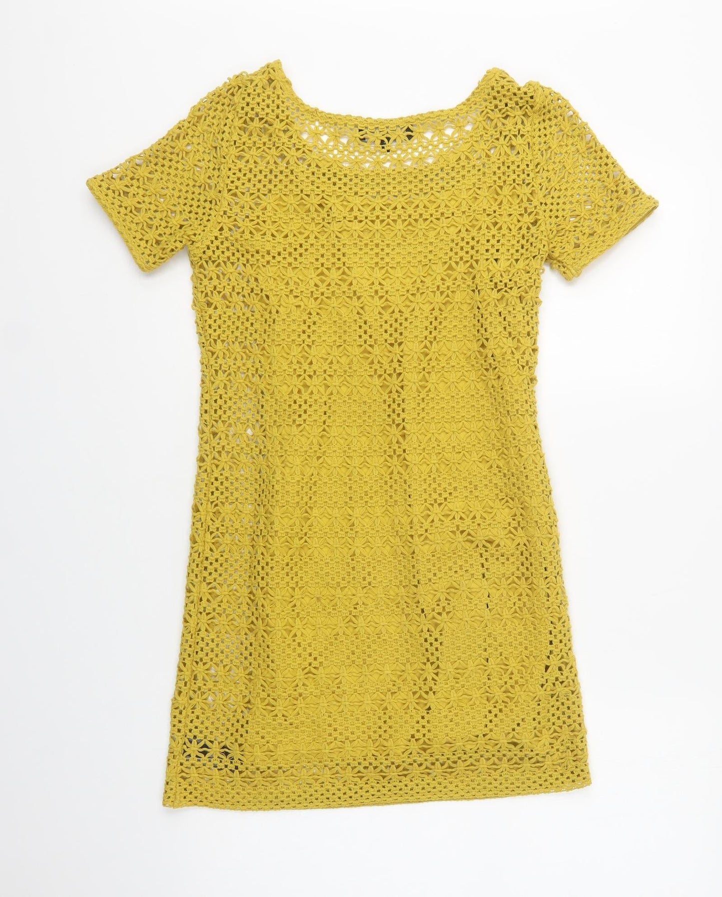 NEXT Womens Yellow  Polyester Shift  Size 6  Round Neck