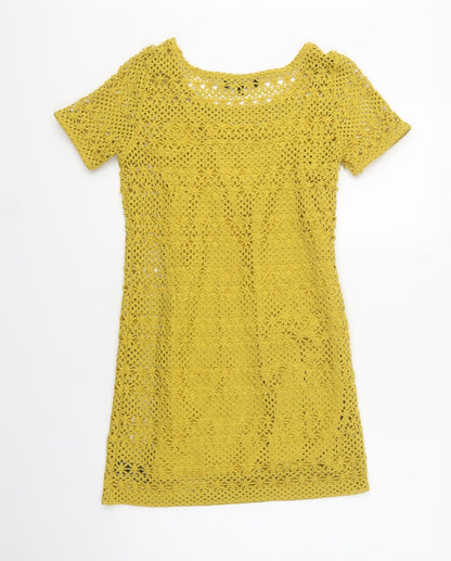 NEXT Womens Yellow  Polyester Shift  Size 6  Round Neck
