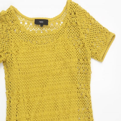 NEXT Womens Yellow  Polyester Shift  Size 6  Round Neck