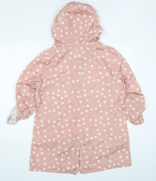 Atmosphere Womens Pink Polka Dot  Parka Coat Size 10  Zip