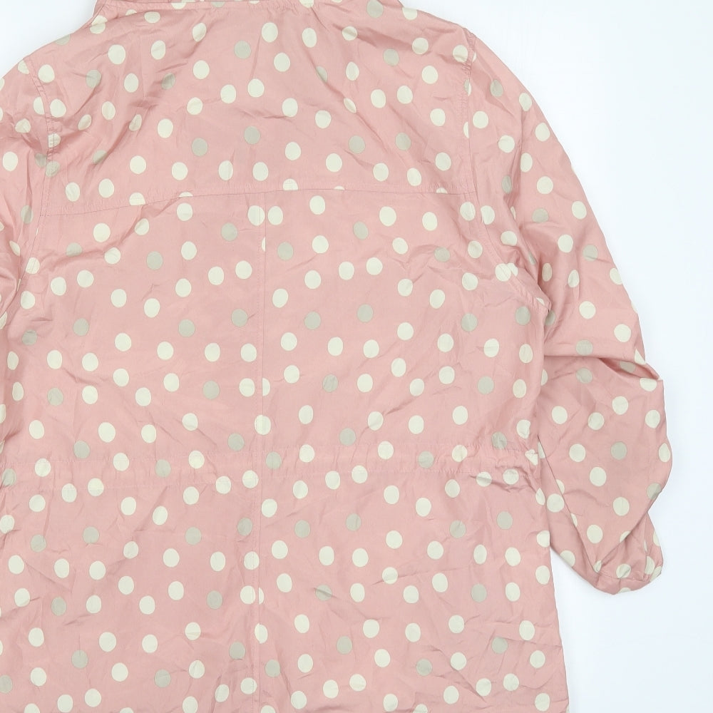 Atmosphere Womens Pink Polka Dot  Parka Coat Size 10  Zip