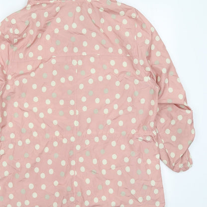 Atmosphere Womens Pink Polka Dot  Parka Coat Size 10  Zip