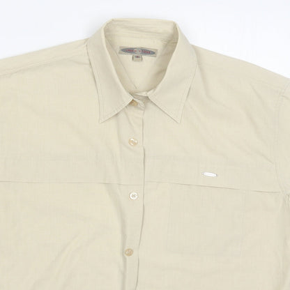 Urban Stone Mens Beige  Polyester  Button-Up Size M Collared Button