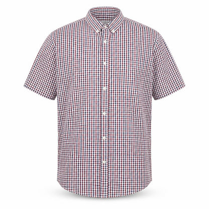 Cedarwood State Mens Multicoloured Check Polyester Button-Up Size L Collared Button