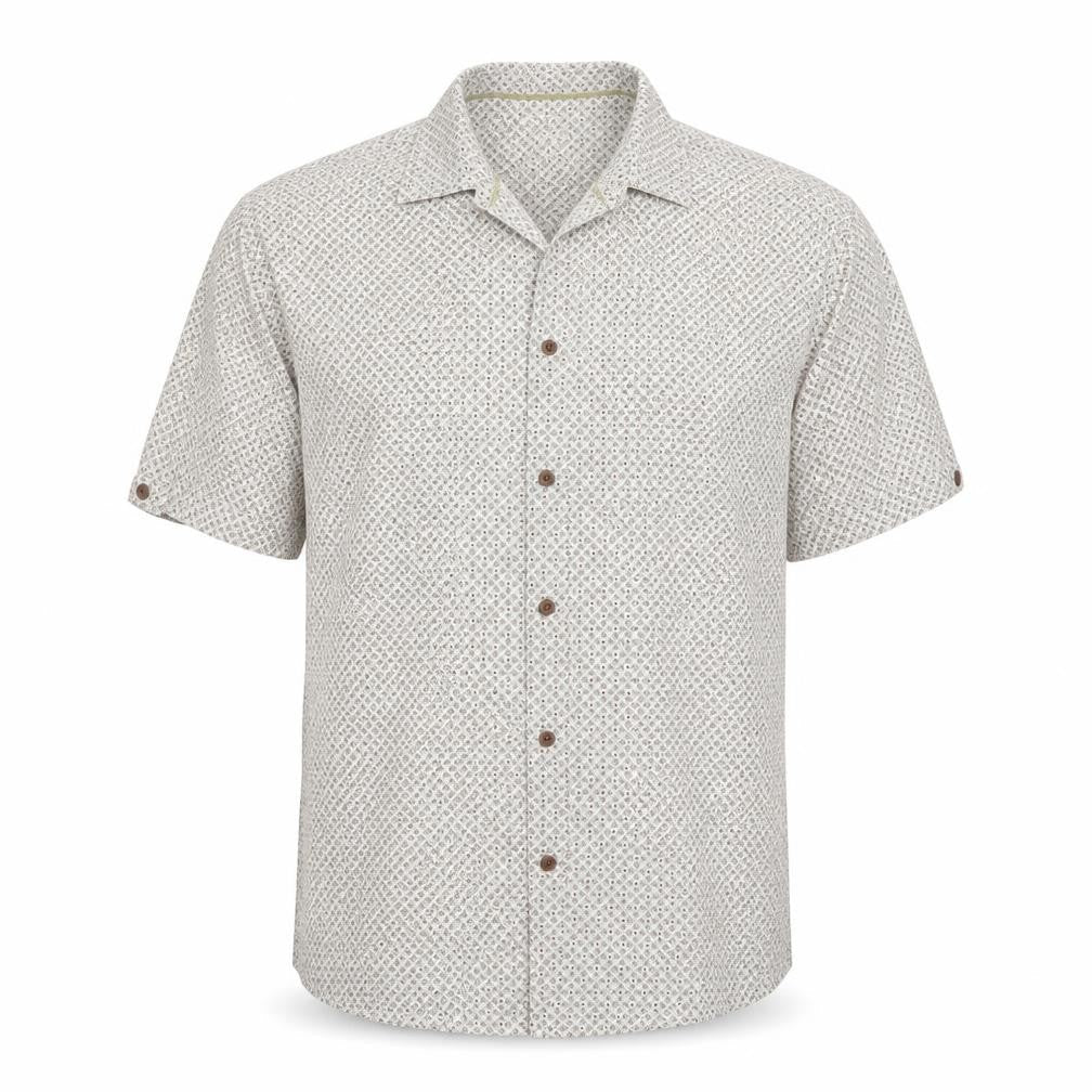 Mens UK Size L Matalan Beige  Button-Up Short Sleeve Casual Shirt