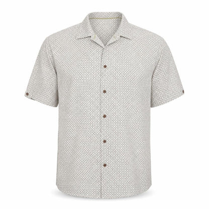 Mens UK Size L Matalan Beige  Button-Up Short Sleeve Casual Shirt