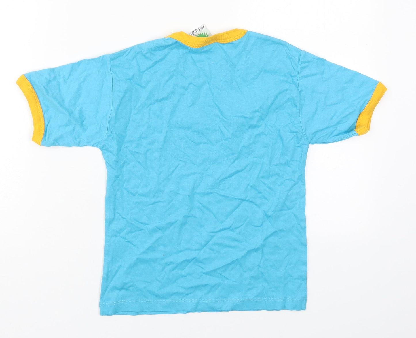 Peak Projects Boys Blue  Cotton Basic T-Shirt Size L Crew Neck Pullover - Born To Be Wild Malta