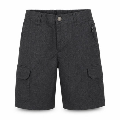 Front view of ext boys’ grey polyester bermuda shorts, size 6, years regular