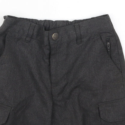 Close-up detail of ext boys’ grey polyester bermuda shorts, size 6, years regular