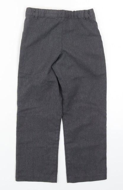 George Boys Grey  Polyester Dress Pants Trousers Size 5-6 Years  Regular Hook & Eye