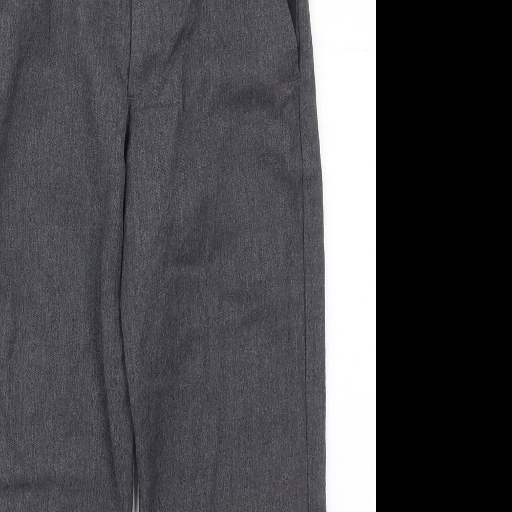 George Boys Grey  Polyester Dress Pants Trousers Size 5-6 Years  Regular Hook & Eye