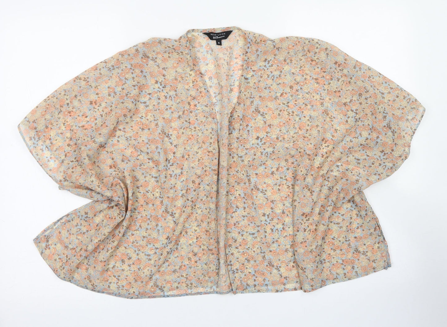 915 Generation Girls Pink Floral Polyester Kimono Blouse Size S Round Neck