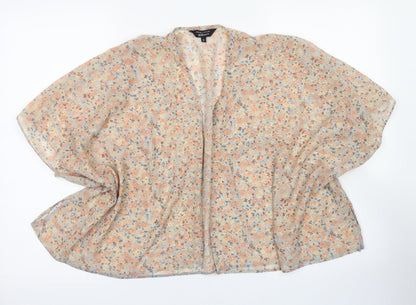 915 Generation Girls Pink Floral Polyester Kimono Blouse Size S Round Neck