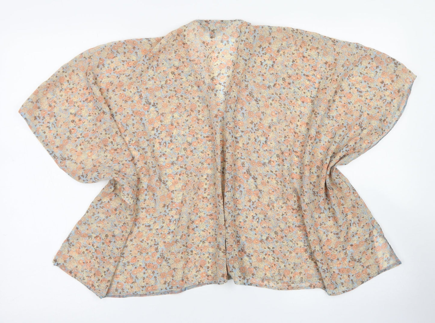 915 Generation Girls Pink Floral Polyester Kimono Blouse Size S Round Neck