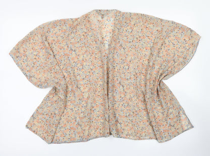 915 Generation Girls Pink Floral Polyester Kimono Blouse Size S Round Neck