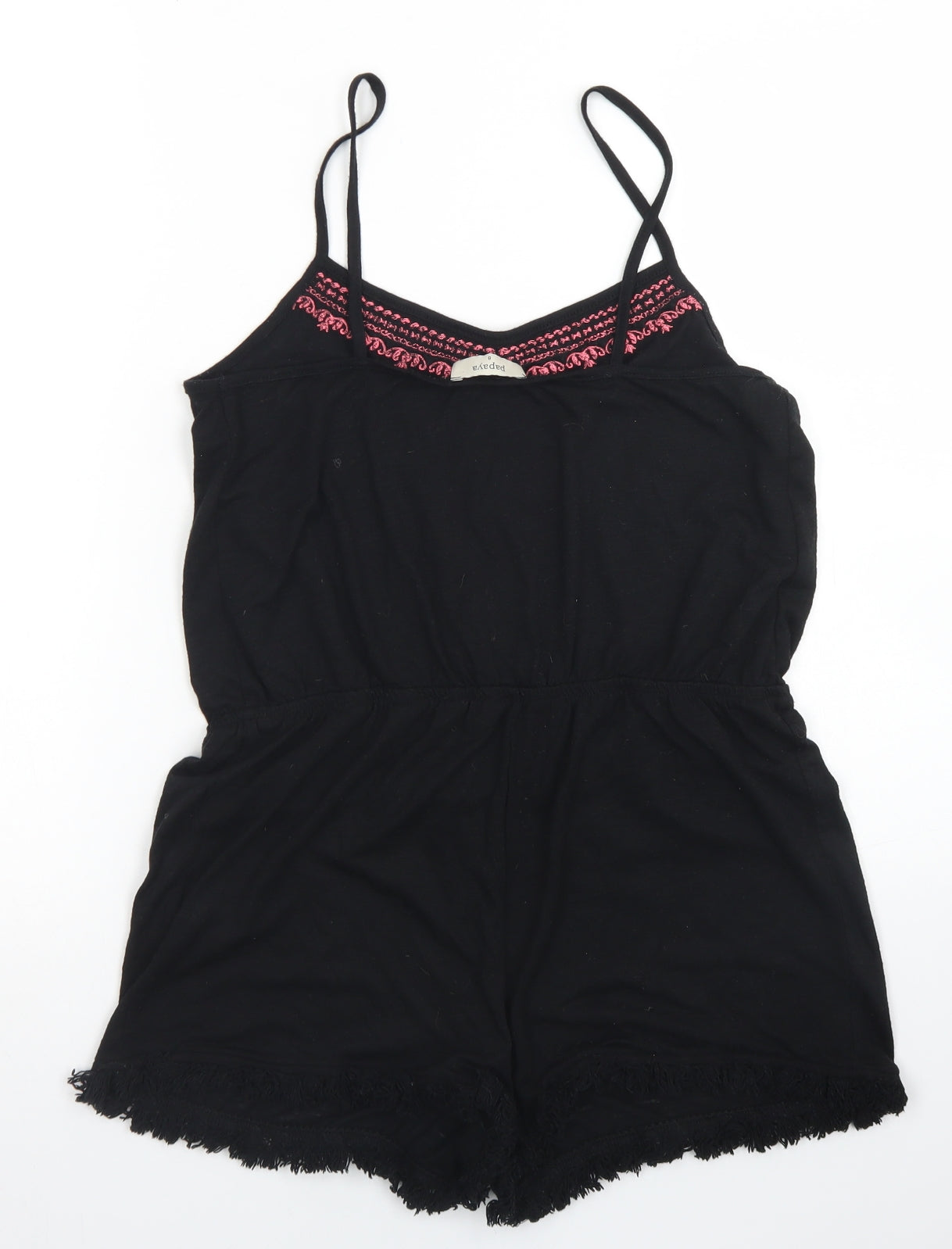 Papaya Womens Black  Polyester Playsuit One-Piece Size 8