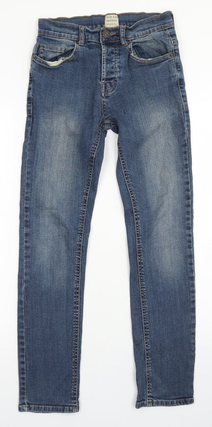 Denim Co Mens Blue  Cotton Skinny Jeans Size 28 in L30 in Regular Button