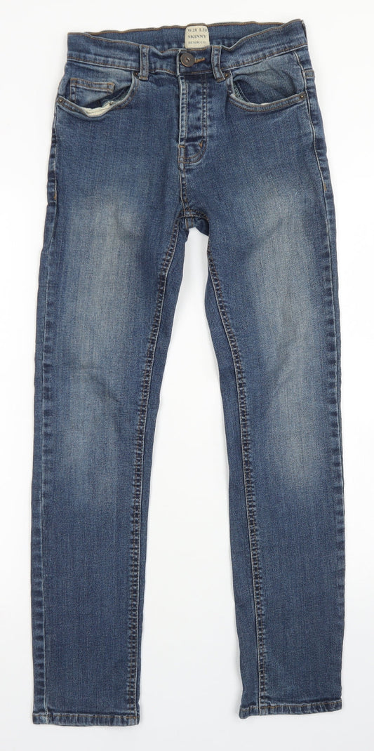 Denim Co Mens Blue  Cotton Skinny Jeans Size 28 in L30 in Regular Button