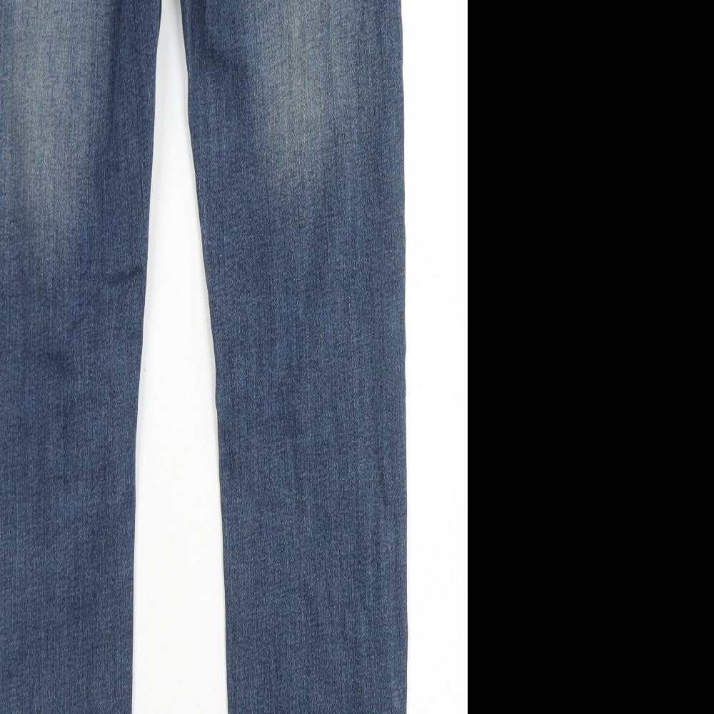 Denim Co Mens Blue  Cotton Skinny Jeans Size 28 in L30 in Regular Button