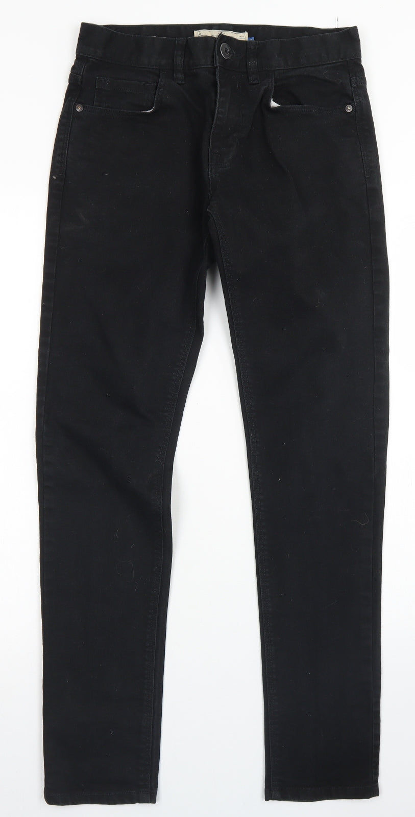 NEXT Womens Black  Cotton Skinny Jeans Size 28 in L31 in Regular Button