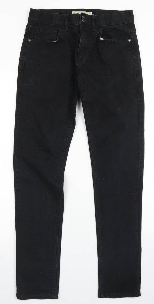 NEXT Womens Black  Cotton Skinny Jeans Size 28 in L31 in Regular Button