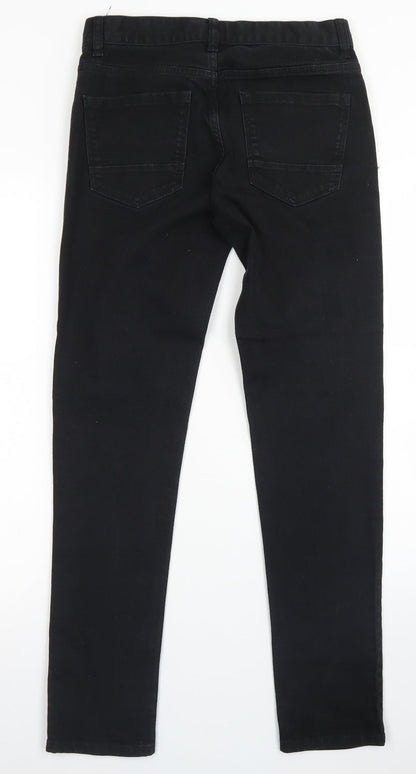 NEXT Womens Black  Cotton Skinny Jeans Size 28 in L31 in Regular Button