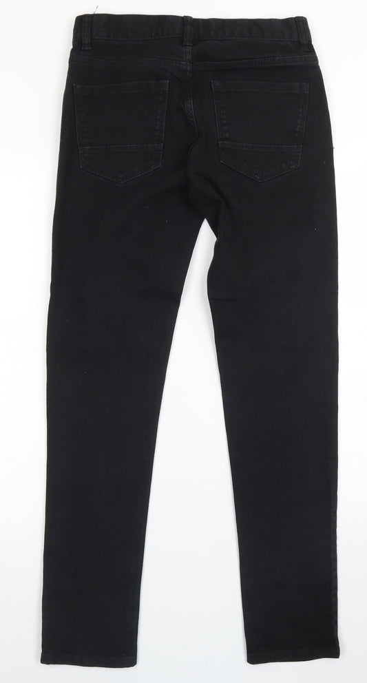 NEXT Womens Black  Cotton Skinny Jeans Size 28 in L31 in Regular Button