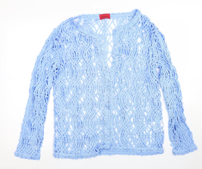 Paramour Womens Blue Round Neck  Viscose Cardigan Jumper Size XL