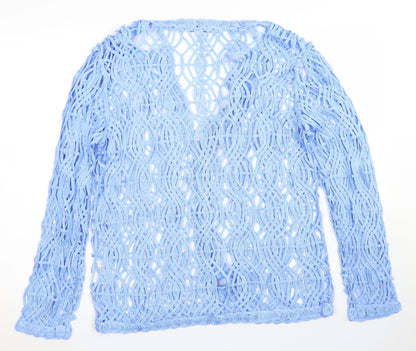 Paramour Womens Blue Round Neck  Viscose Cardigan Jumper Size XL