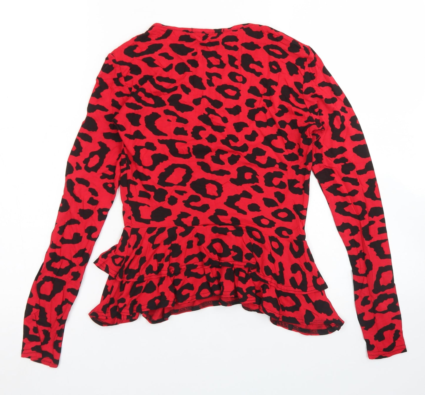 Womens UK Size 6 Missguided Red Basic T-Shirt