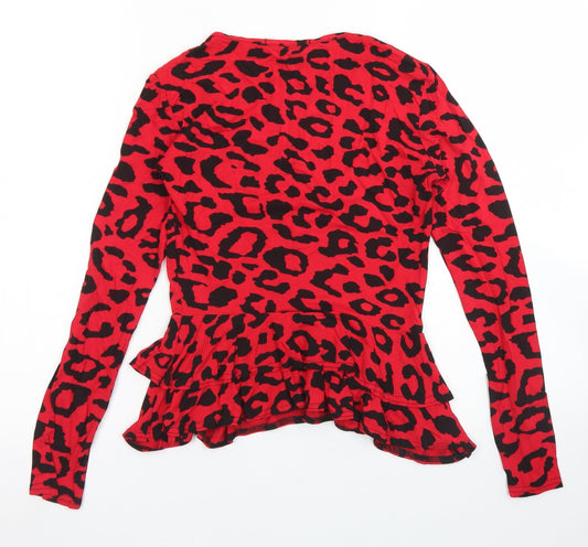 Womens UK Size 6 Missguided Red Basic T-Shirt
