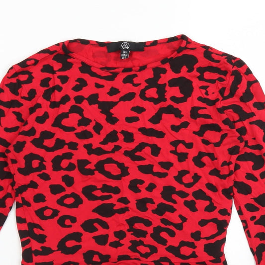 Womens UK Size 6 Missguided Red Basic T-Shirt