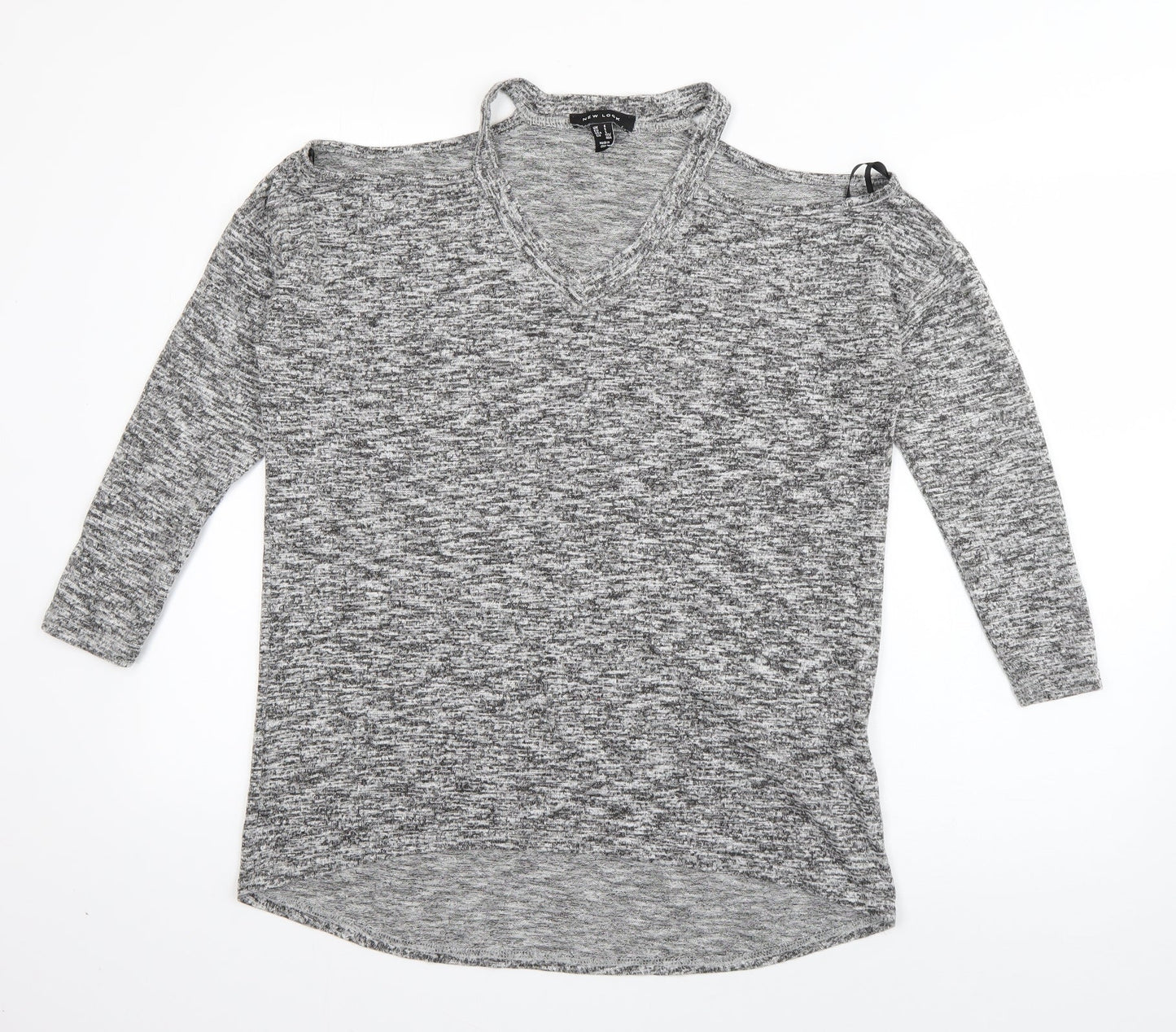 Womens UK Size S New Look Grey Basic T-Shirt