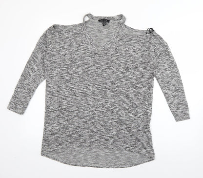 Womens UK Size S New Look Grey Basic T-Shirt
