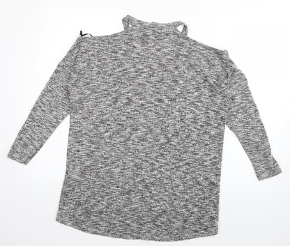 Womens UK Size S New Look Grey Basic T-Shirt