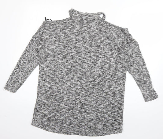Womens UK Size S New Look Grey Basic T-Shirt