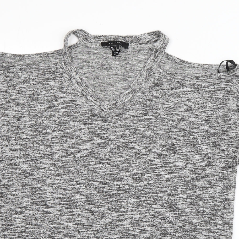 Womens UK Size S New Look Grey Basic T-Shirt