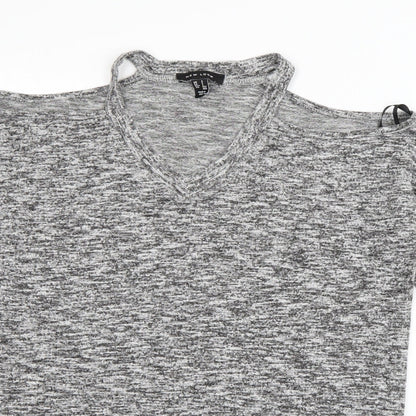 Womens UK Size S New Look Grey Basic T-Shirt