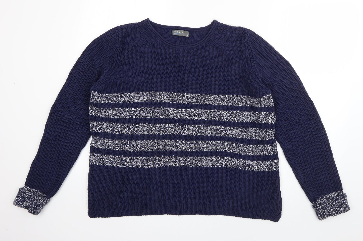 Womens UK Size 12 Papaya Blue Pullover Jumper