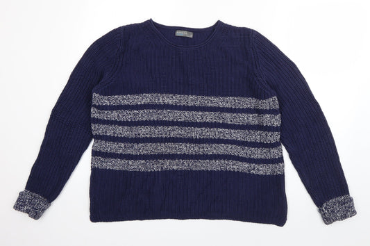 Womens UK Size 12 Papaya Blue Pullover Jumper