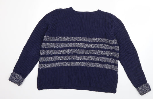 Womens UK Size 12 Papaya Blue Pullover Jumper