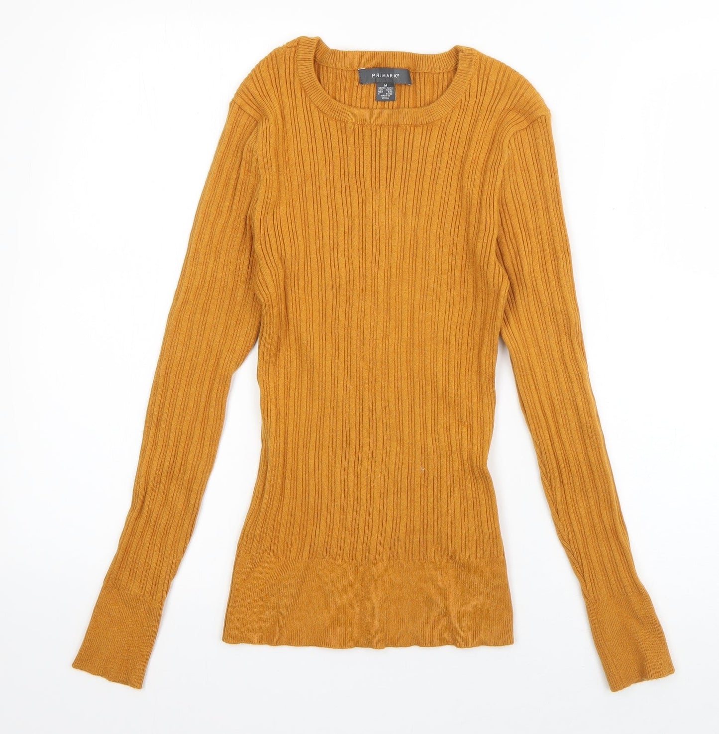 Primark Womens Orange Crew Neck  Viscose Pullover Jumper Size 12