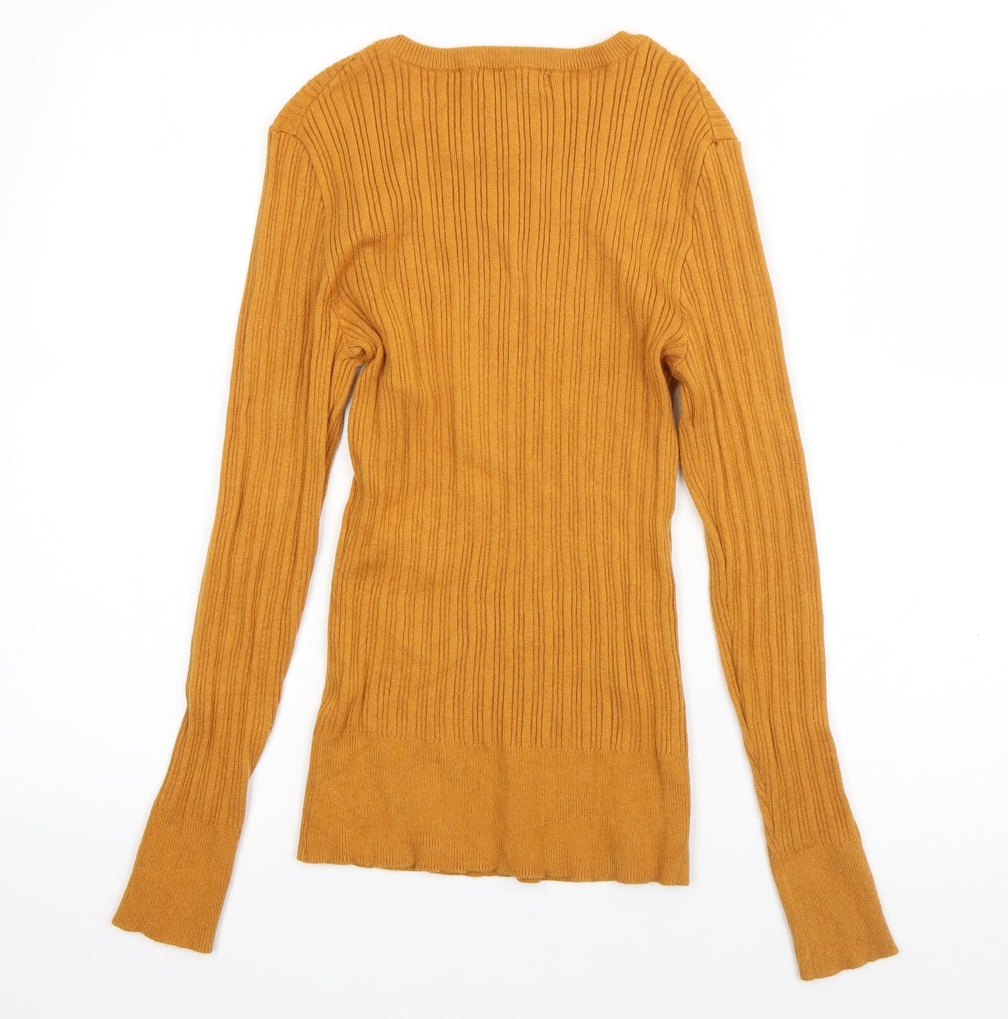 Primark Womens Orange Crew Neck  Viscose Pullover Jumper Size 12