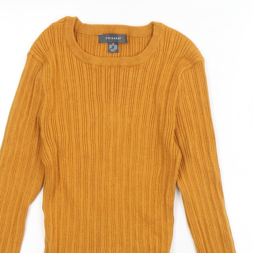 Primark Womens Orange Crew Neck  Viscose Pullover Jumper Size 12