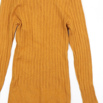 Primark Womens Orange Crew Neck  Viscose Pullover Jumper Size 12