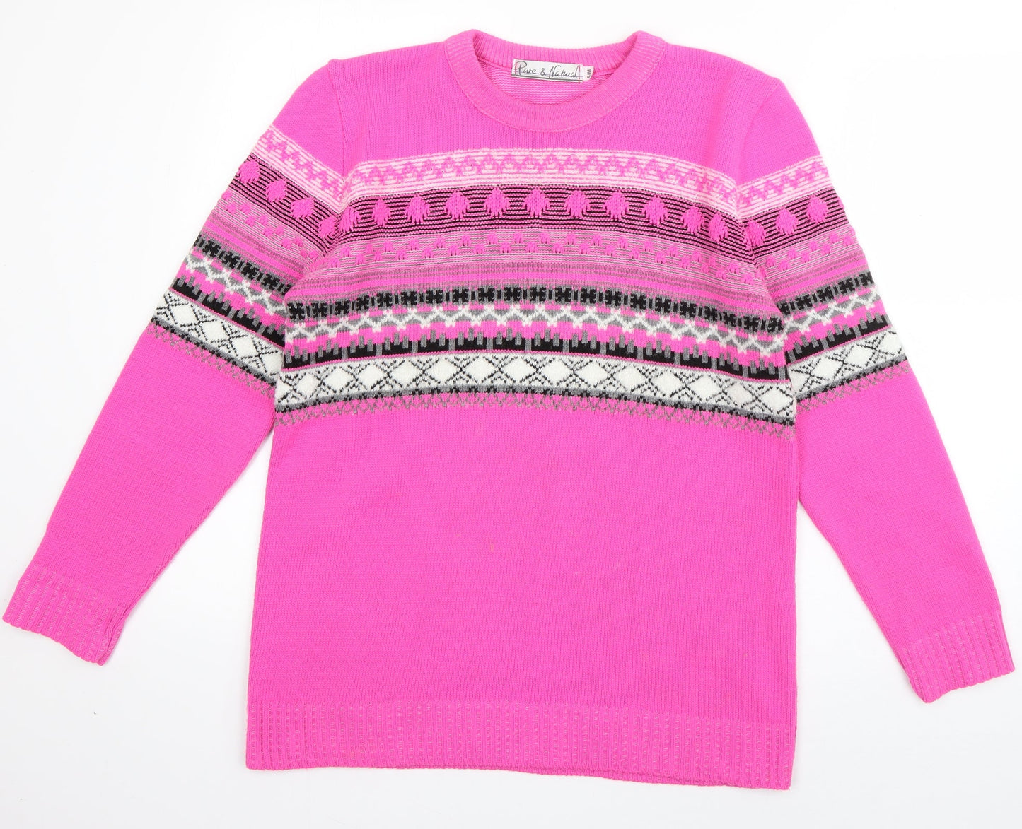 Womens UK Size S Pure & Natural Pink Pullover Jumper