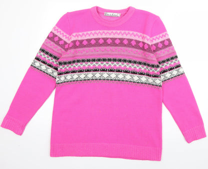 Womens UK Size S Pure & Natural Pink Pullover Jumper